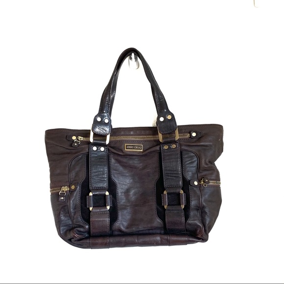 Jimmy Choo Chocolate Leather Tote - Picture 1 of 16